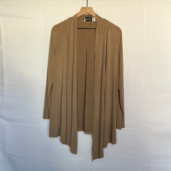 ❤️5/$25❤️ Linea by Louis Dell’Olio Feather Jersey Open Front Cardigan - Picture 1 of 6